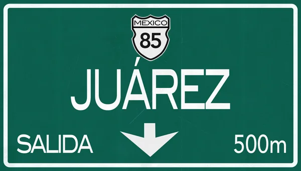 Juarez Messico Highway Road Sign — Foto Stock