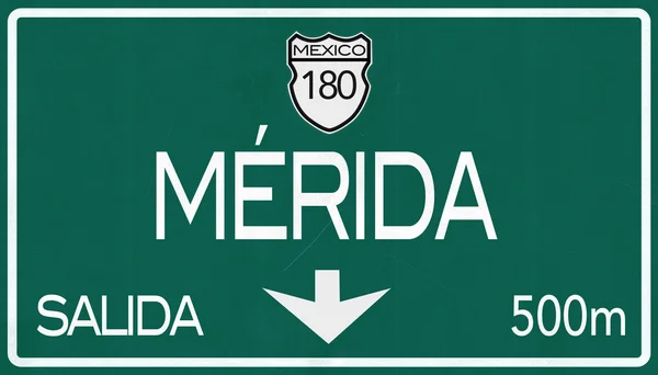 Merida Mexico Highway Road Sign