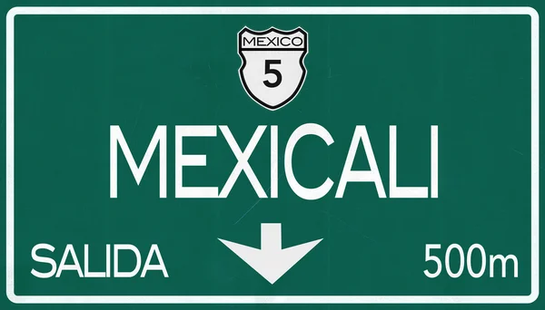 メヒカリ メキシコの高速道路の道路標識 — ストック写真
