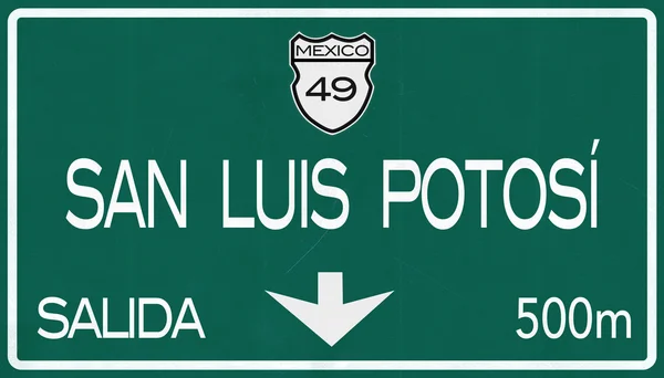 San Luis Potosi Messico Highway Road Sign — Foto Stock