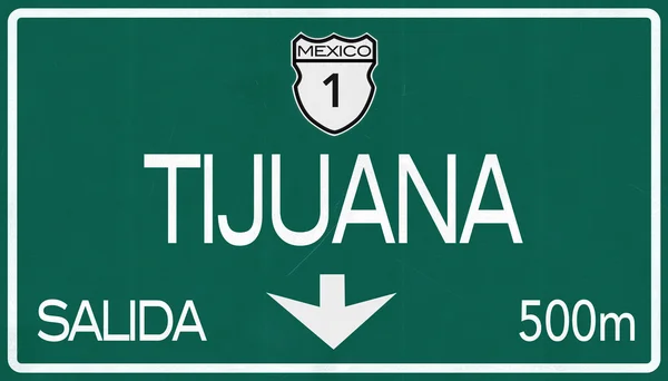 Tijuana Mexico Highway Vägmärke — Stockfoto