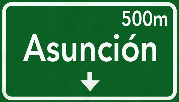 Znak drogowy autostrady Paragwaj Asuncion — Zdjęcie stockowe