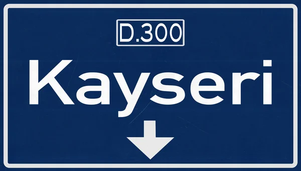 Kayseri Turkije Highway Road Sign — Stockfoto