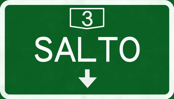 Salto uruguay autobahnschild — Stockfoto