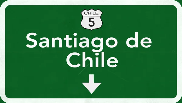 Santiago chiles autobahnschild — Stockfoto