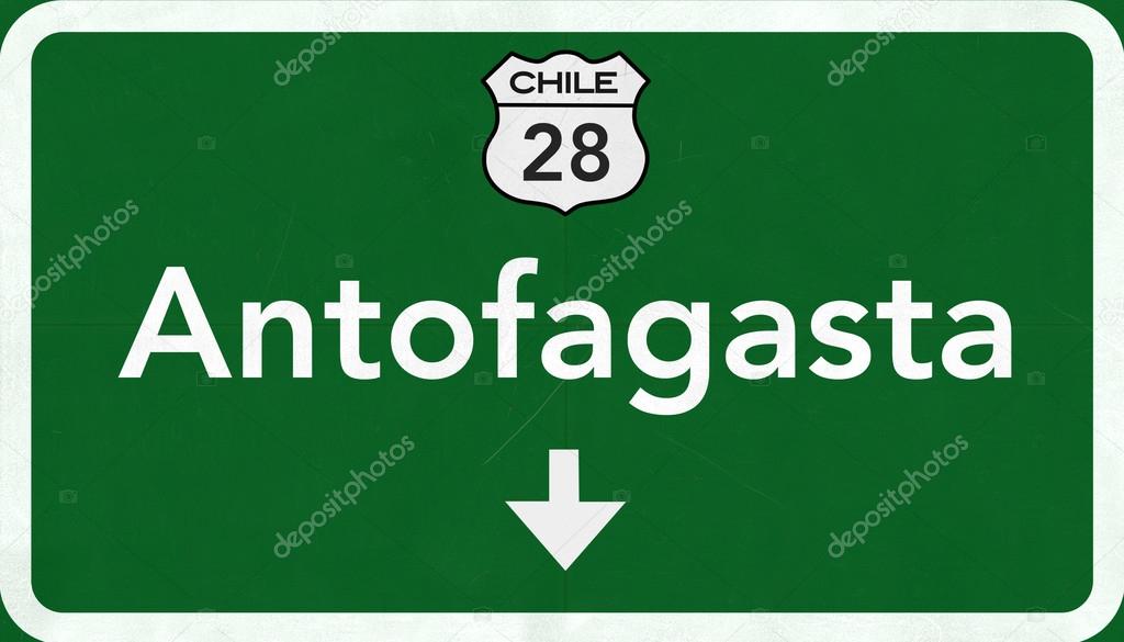 Antofagasta Chile Highway Road Sign