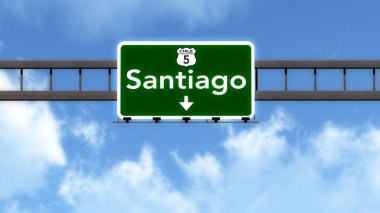 Santiago Şili Otoban yol işareti