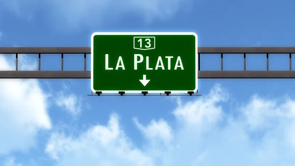 La Plata Argentina Highway Vägmärke — Stockfoto