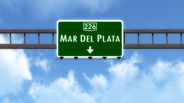 Mar Del Plata Argentina Highway Vägmärke — Stockfoto