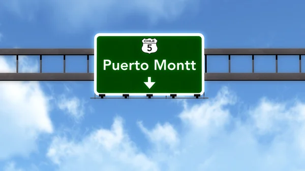 Puerto Montt Şili Otoban yol işareti — Stok fotoğraf