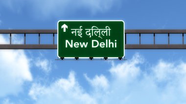 Yeni Delhi Hindistan Otoban yol işareti
