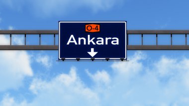 Ankara Türkiye'de karayolu yol işareti