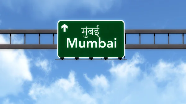 Mumbai Índia Highway Road Sign — Fotografia de Stock