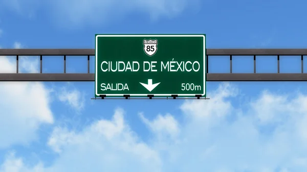 Ciudad De Mexico autostrada droga znak — Zdjęcie stockowe