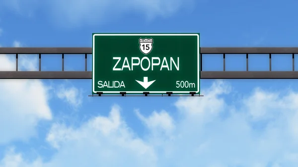 Znak drogowy autostrady Zapopan — Zdjęcie stockowe