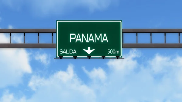 Panama Highway Road Sign — Stok Foto