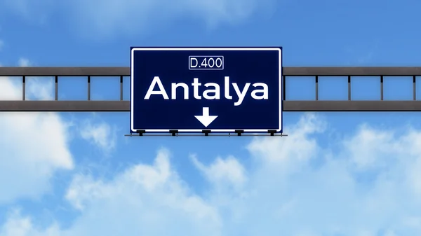 Antalya Truthahn Autobahn Verkehrsschild — Stockfoto