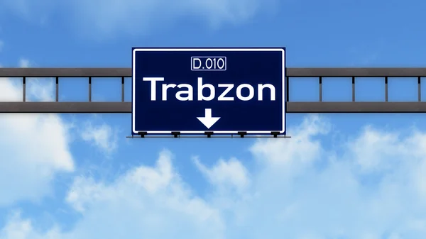 Trabzon Turkiet Highway Vägmärke — Stockfoto