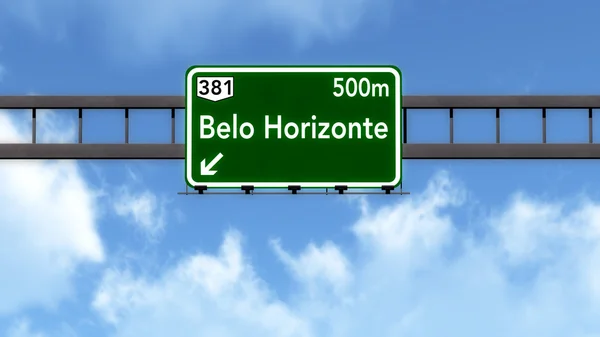 Belo Horizonte Brazilië Highway Road Sign — Stockfoto