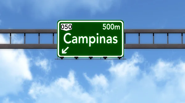 Campinas Brazil Highway Vägmärke — Stockfoto