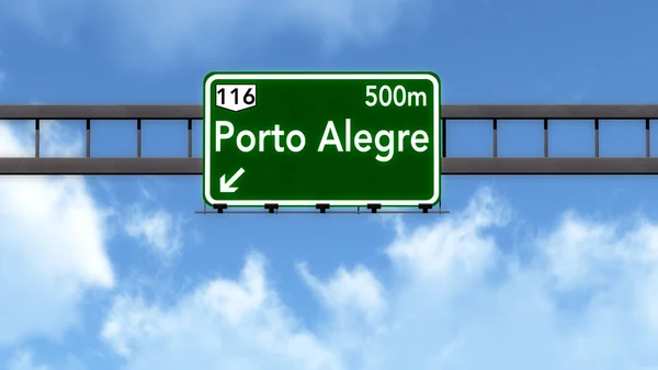 Porto Alegre Brazilië Highway Road Sign — Stockfoto