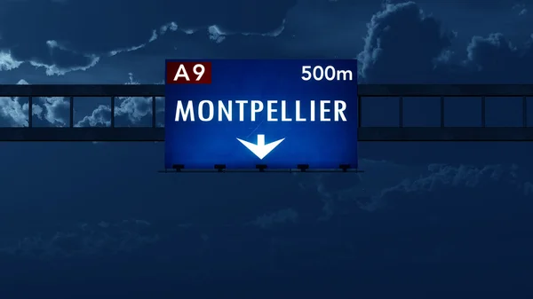 蒙彼利埃法国公路路标 — 图库照片