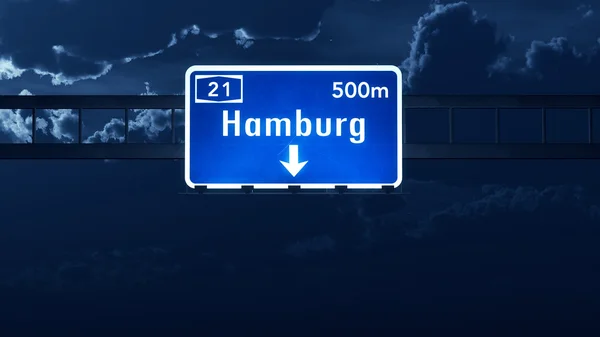 Hamburg bundesstraßenschild — Stockfoto