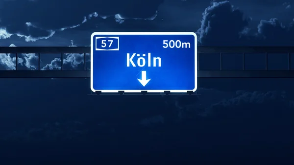 Koln Germania Highway Road Sign — Foto Stock