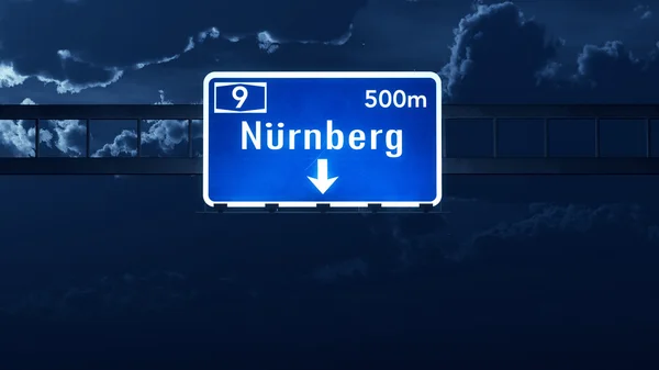 Nürnberg Tyskland Highway Vägmärke — Stockfoto