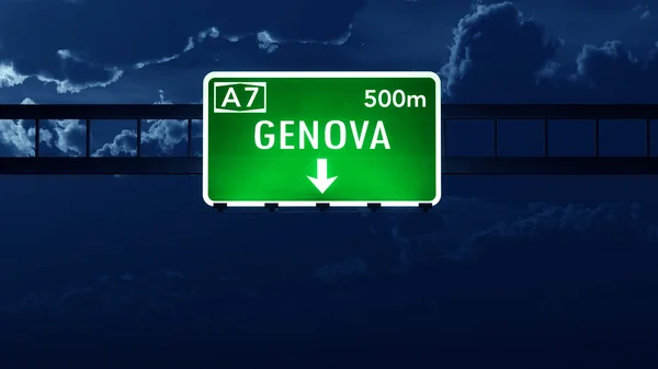 Genova Italië Highway Road Sign — Stockfoto