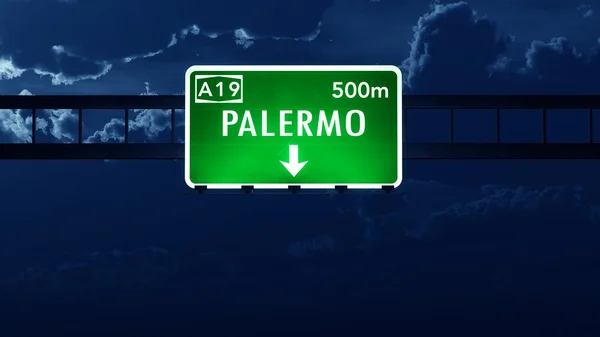 Palermo Italië Highway Road Sign — Stockfoto