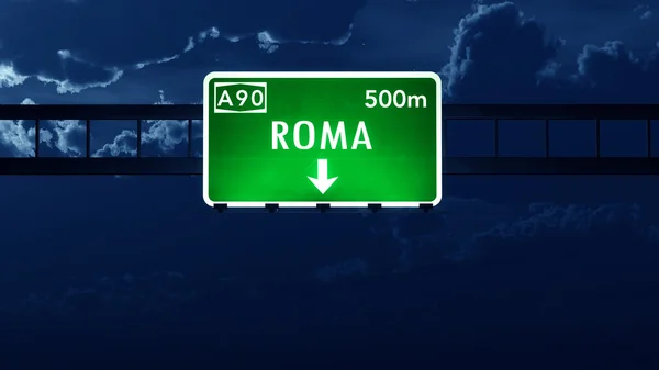 Roma Italy Highway Road Sign — Stock Photo, Image