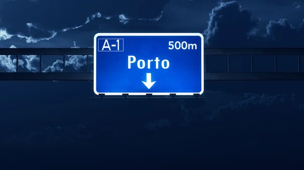 Porto Portekiz Otoban yol işareti — Stok fotoğraf