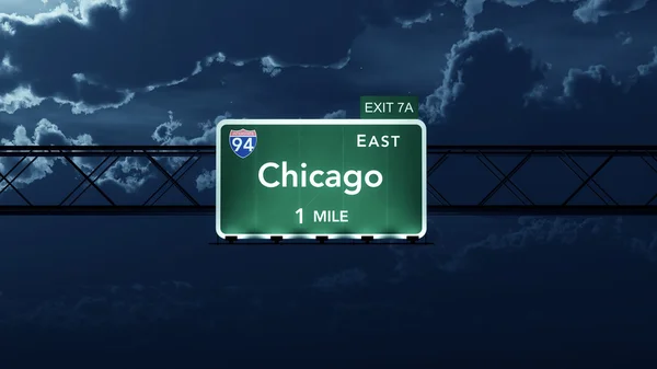 Chicago USA Interstate Highway Road Sign — Stock Photo, Image