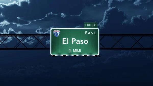 Señal de la carretera interestatal El Paso USA — Foto de Stock