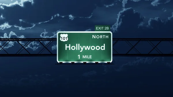 Hollywood usa interstate highway roadsign — Stockfoto