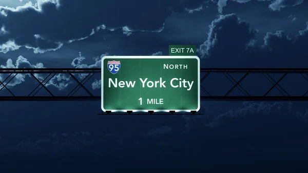 New York City Usa, Interstate Highway, vägskylt — Stockfoto