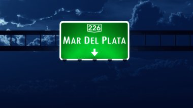 Mar del Plata Arjantin Otoban yol işaret geceleri