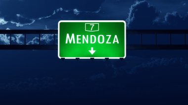 Mendoza Arjantin Otoban yol işaret geceleri
