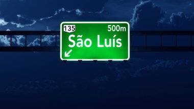 Sao Luis Brezilya Otoban yol işaret geceleri