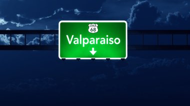 Valparaiso Şili Otoban yol işaret geceleri