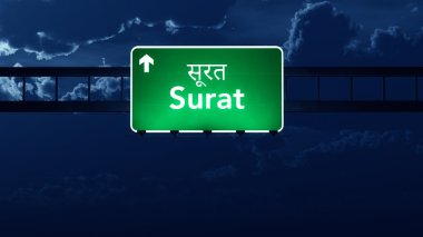 Surat Hindistan Otoban yol işaret geceleri