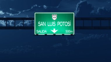 San Luis Potosi Meksika Otoban yol işaret geceleri
