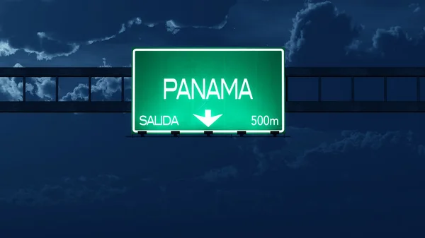 Панама шосе дорожній знак вночі — стокове фото