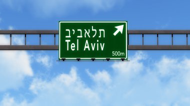 Tel Aviv İsrail Otoban yol işareti