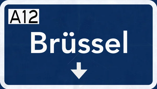 Brussel sinal de estrada — Fotografia de Stock