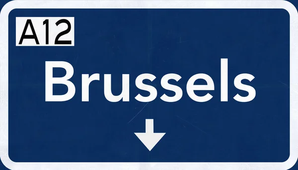 Brussel verkeersbord — Stockfoto