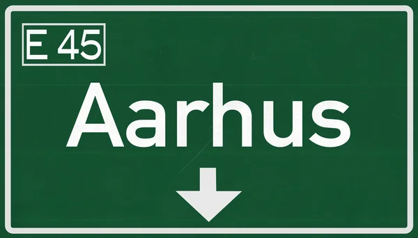 Aarhus Road Sign — Stock Photo, Image