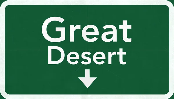 Grand signe de route du désert — Photo