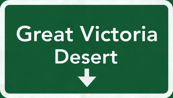 Gran señal de carretera del desierto de Victoria — Foto de Stock